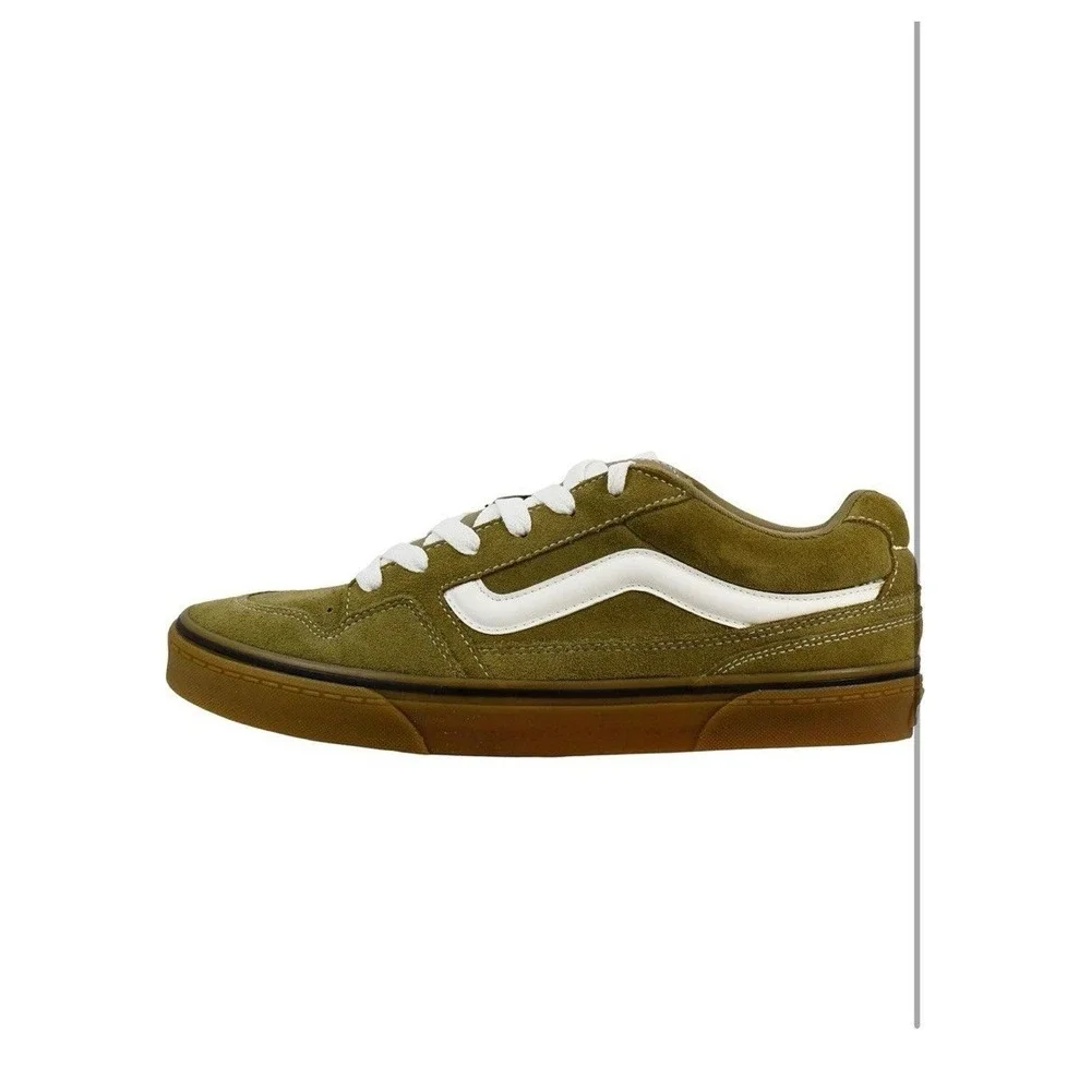 NEW IN BOX Vans Men's Caldrone Sneaker, Suede Gum Olive, 8 M US